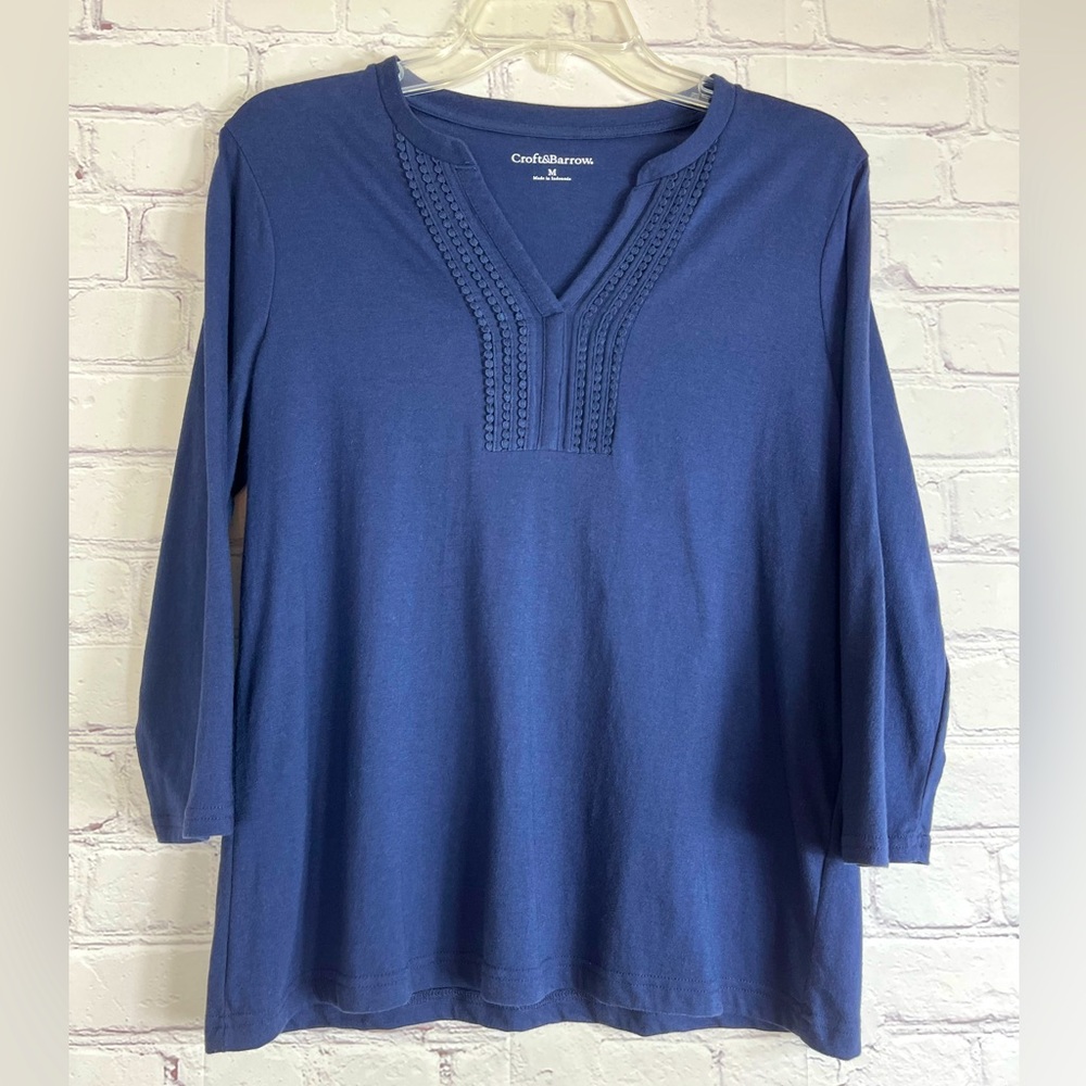 Navy Croft&Borrow 3/4 Length Shirt🌻